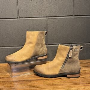 Sorel Brown 2 Tone Leather Waterproof Ankle Boots Women’s 8.5